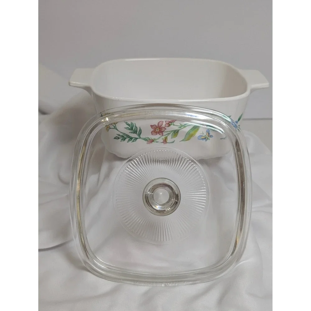Vintage Corning Ware My Garden Casserole Dish A-1.5-B Pyrex Lid A7C Bakeware